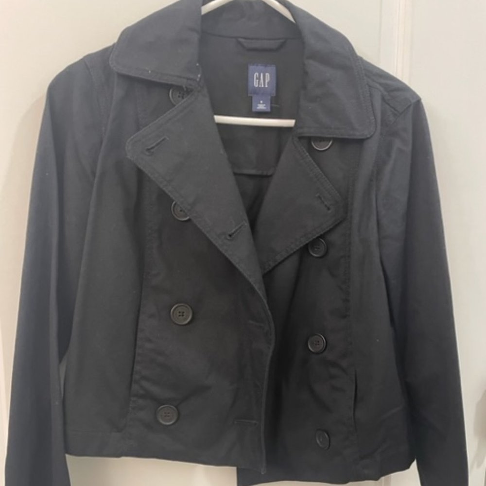 Gap black small lightweight casual peacoat - Picture 2 of 7